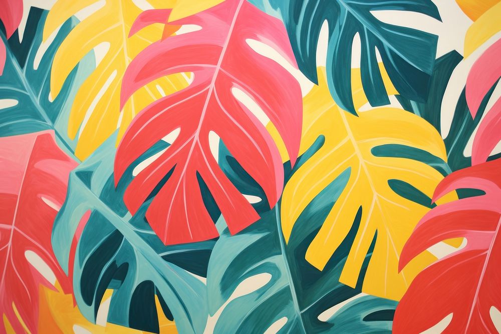 Tropical leaves seamless art tropics pattern. AI generated Image by rawpixel.