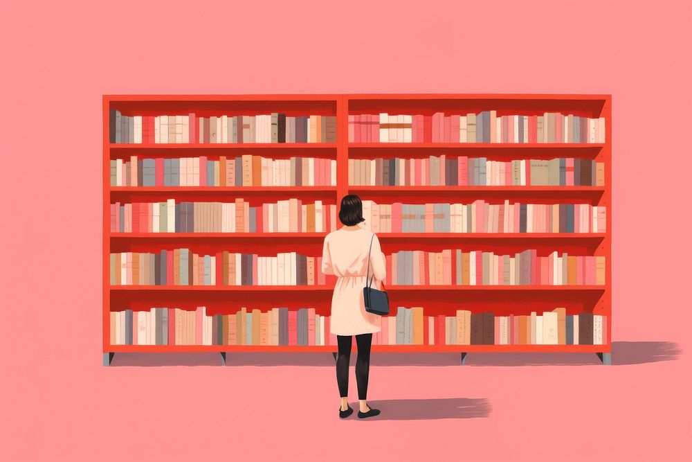 Library bookshelf bookcase organization. AI generated Image by rawpixel.