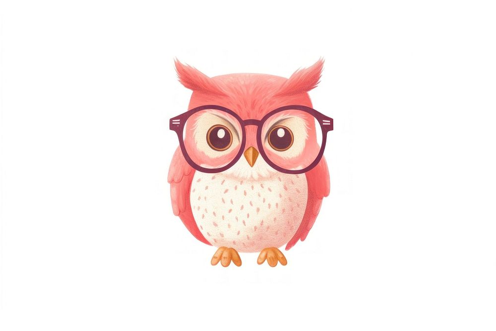 Owl wearing glass cartoon animal bird. AI generated Image by rawpixel.