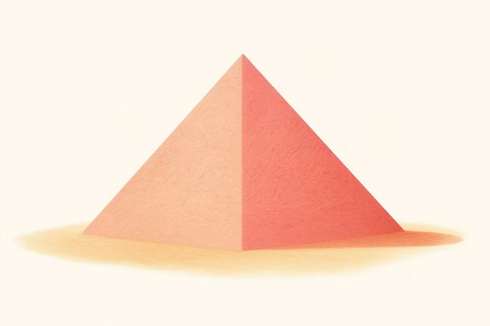Sand pyramid art white background architecture. AI generated Image by rawpixel.