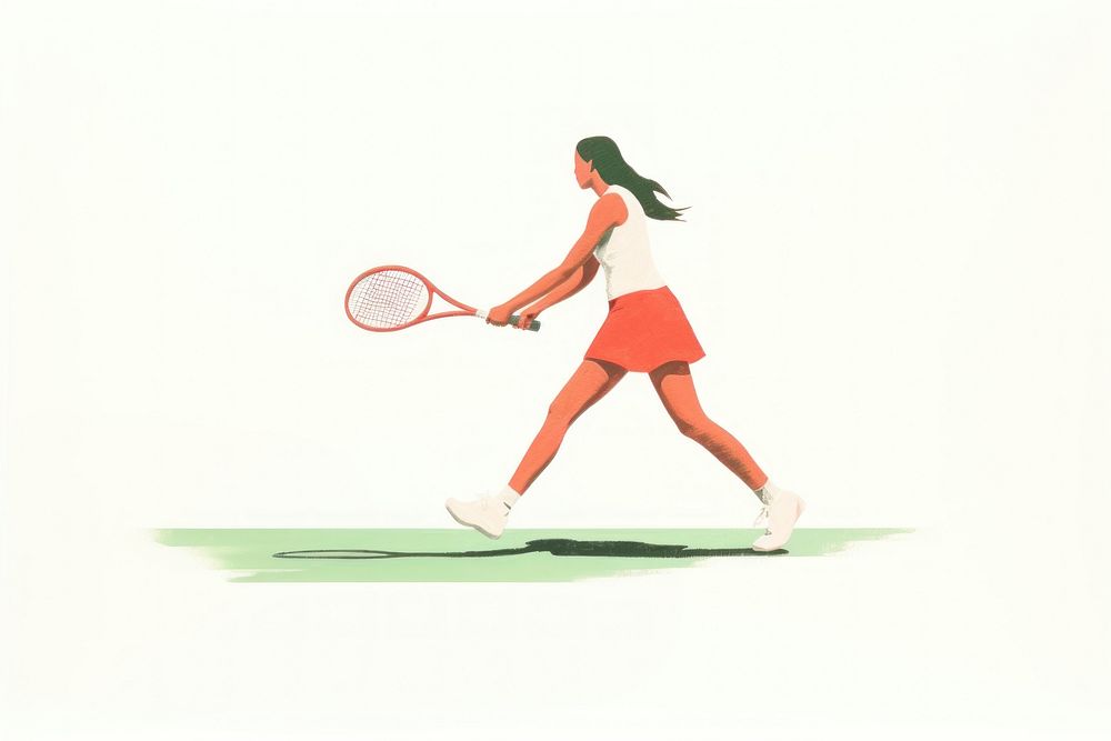 Tennis woman footwear sports racket. AI generated Image by rawpixel.