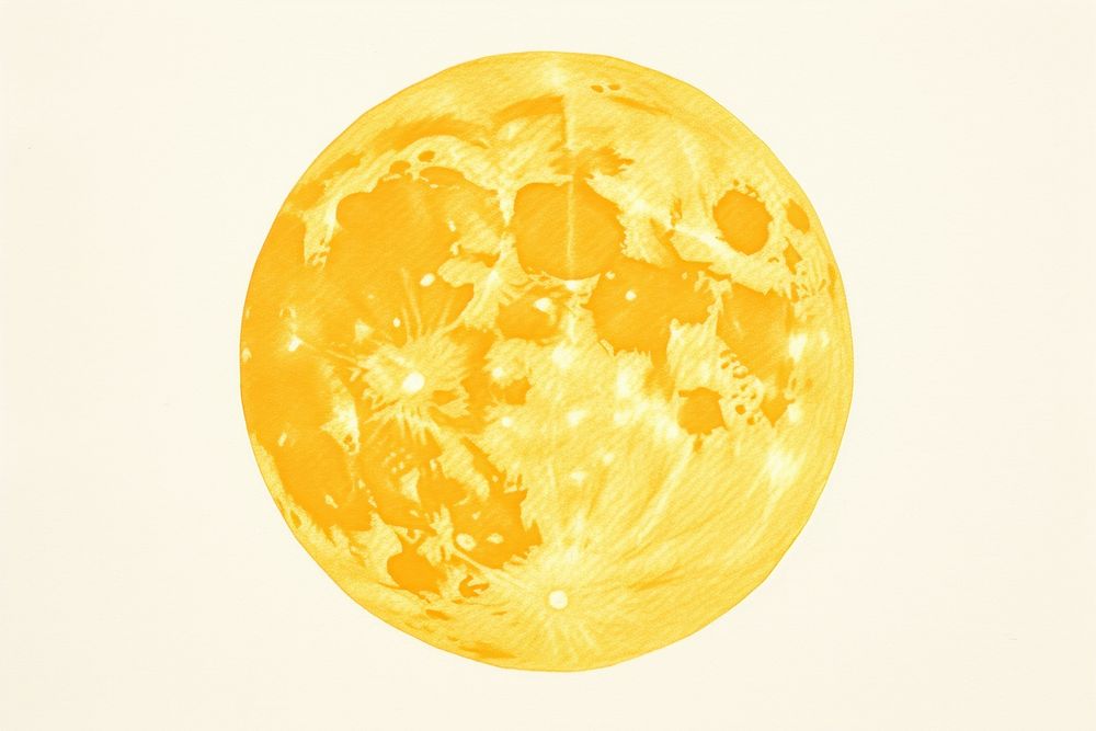 Yellow moon astronomy sphere space. AI generated Image by rawpixel.