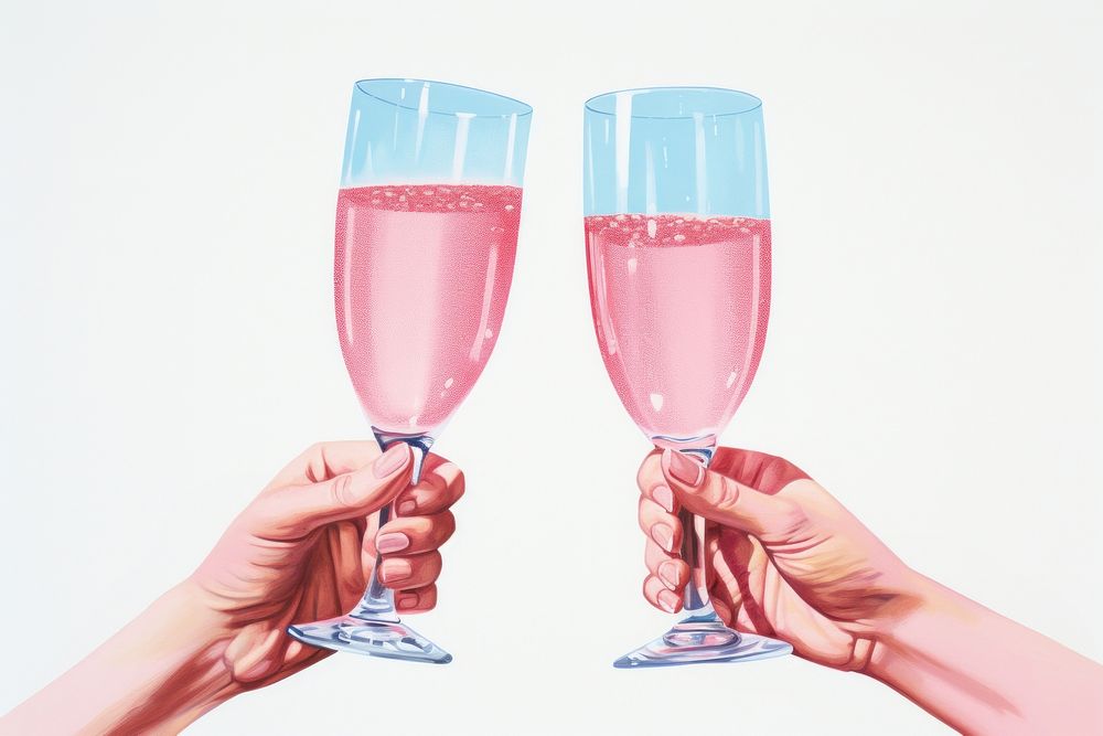 Champagne cheers glass drink adult. AI generated Image by rawpixel.