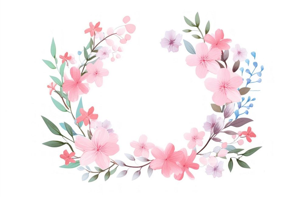 Naturalist flowers wreath blossom pattern plant. AI generated Image by rawpixel.