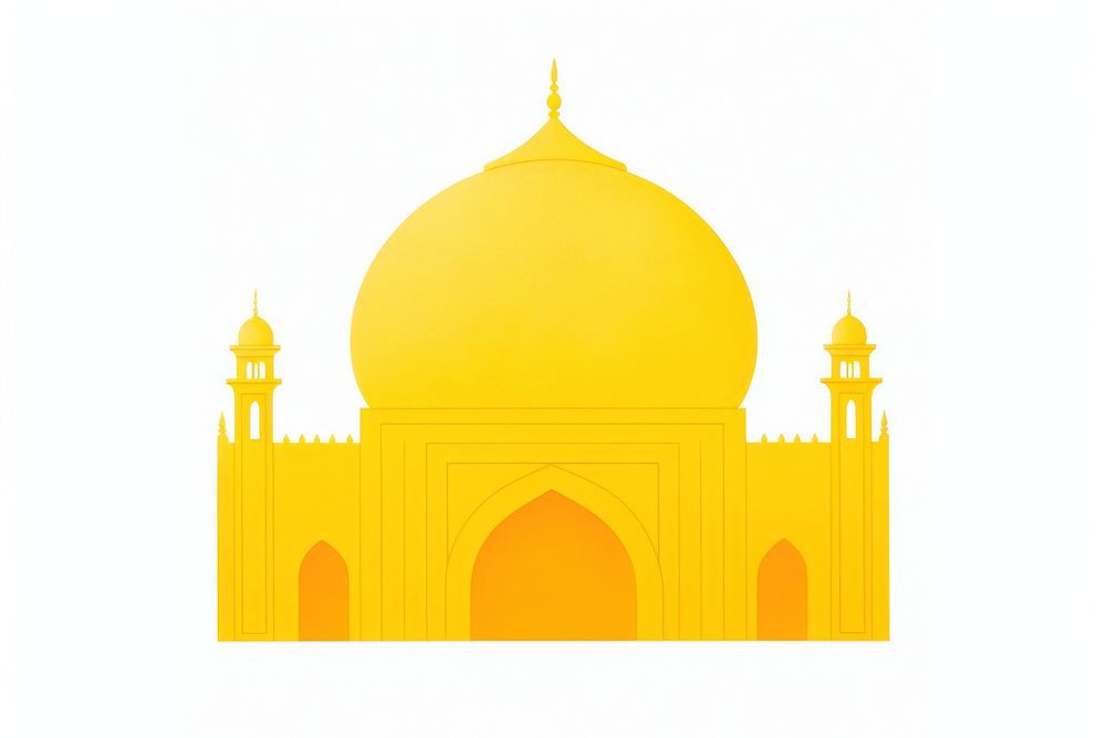 Yellow Mosque architecture building yellow. AI generated Image by rawpixel.