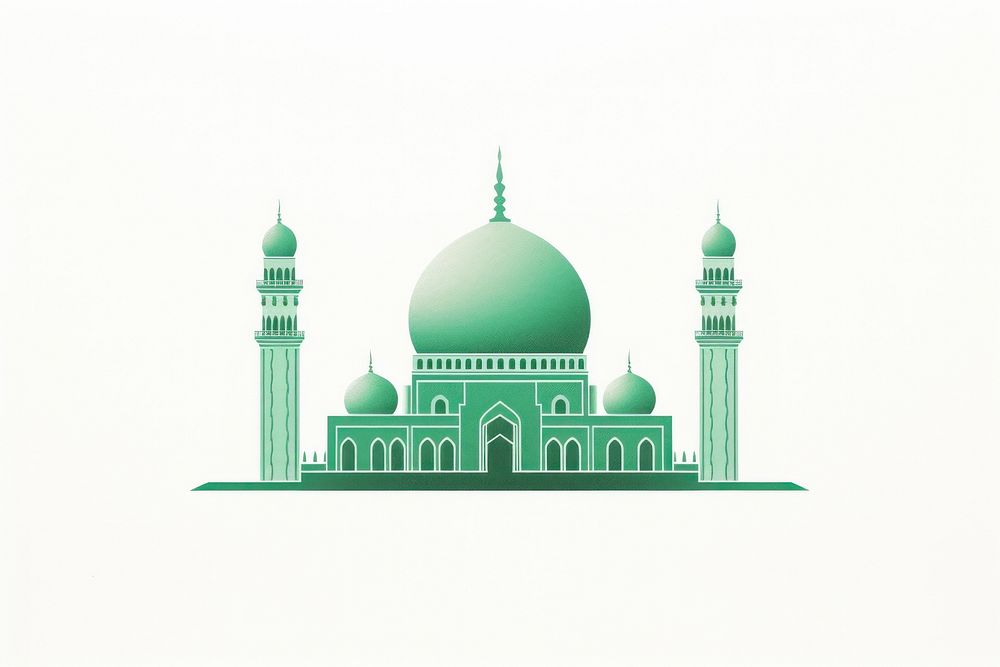 Green Mosque architecture building mosque. AI generated Image by rawpixel.
