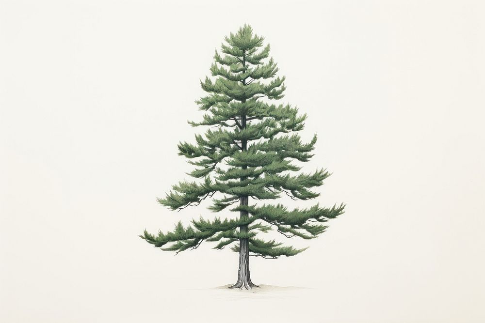 Pine tree drawing sketch plant. AI generated Image by rawpixel.