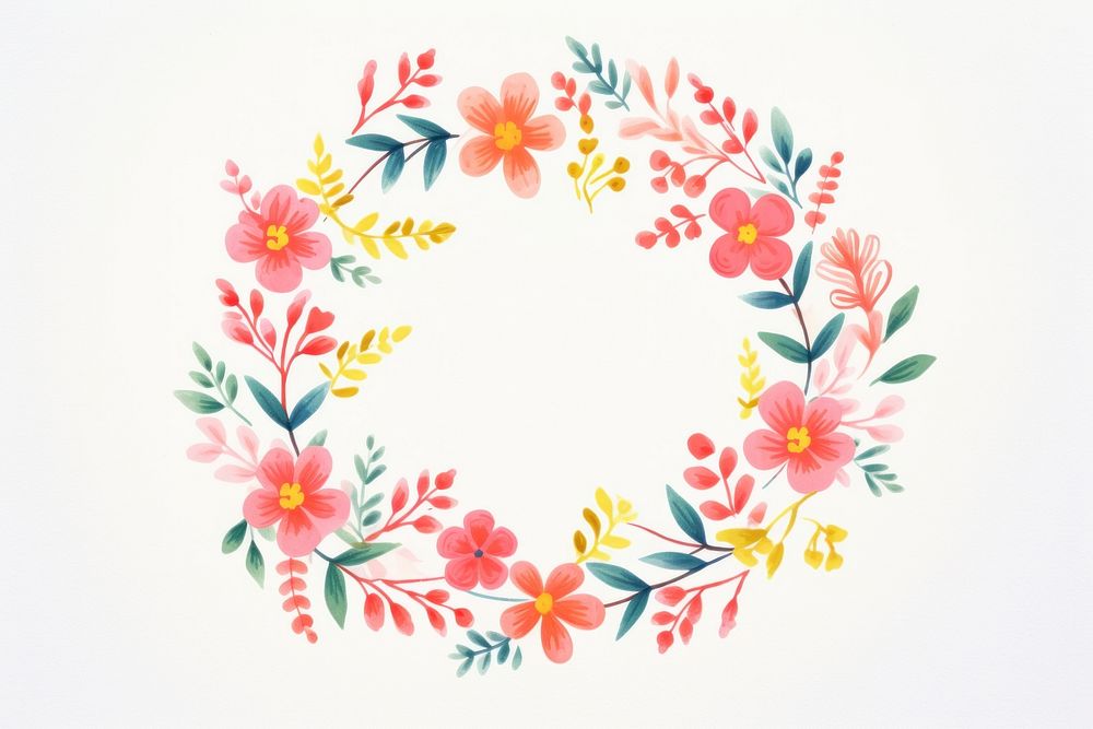 Naturalist flowers wreath art backgrounds pattern. AI generated Image by rawpixel.