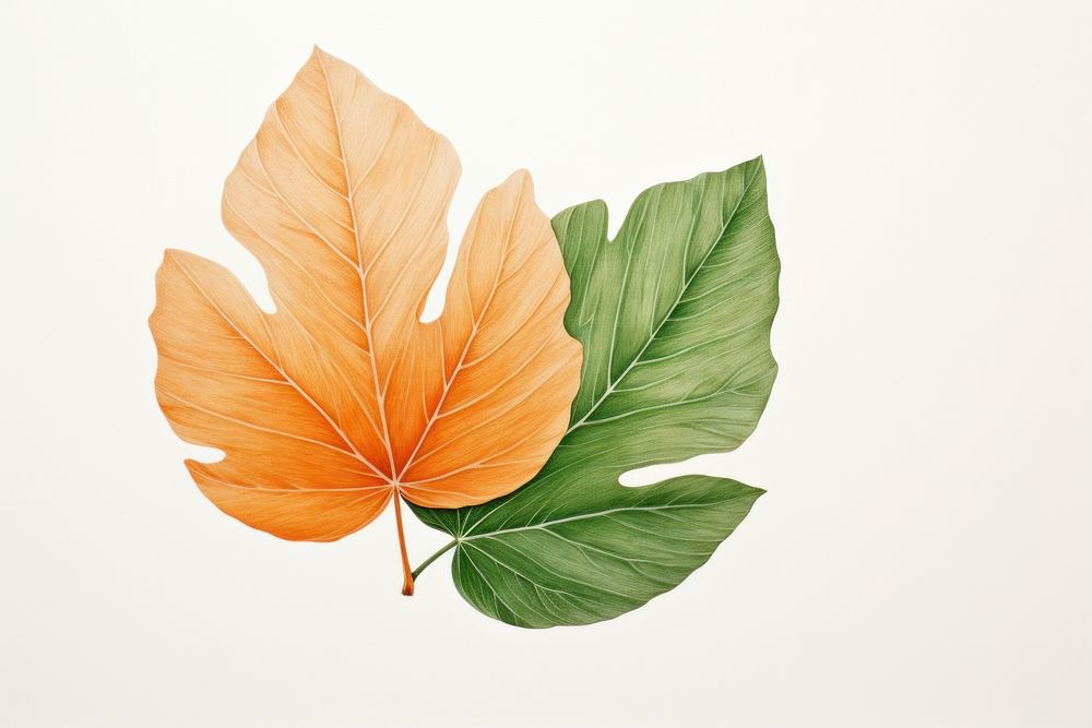 Green leaf turning brown plant art creativity. AI generated Image by rawpixel.