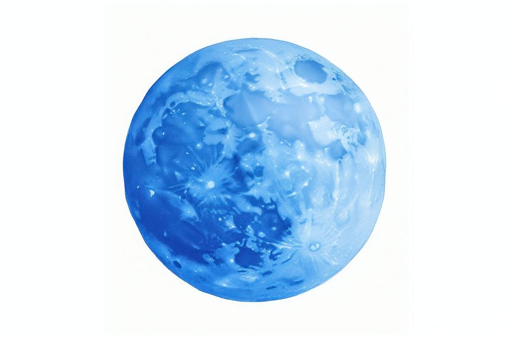 Blue moon astronomy sphere planet. AI generated Image by rawpixel.