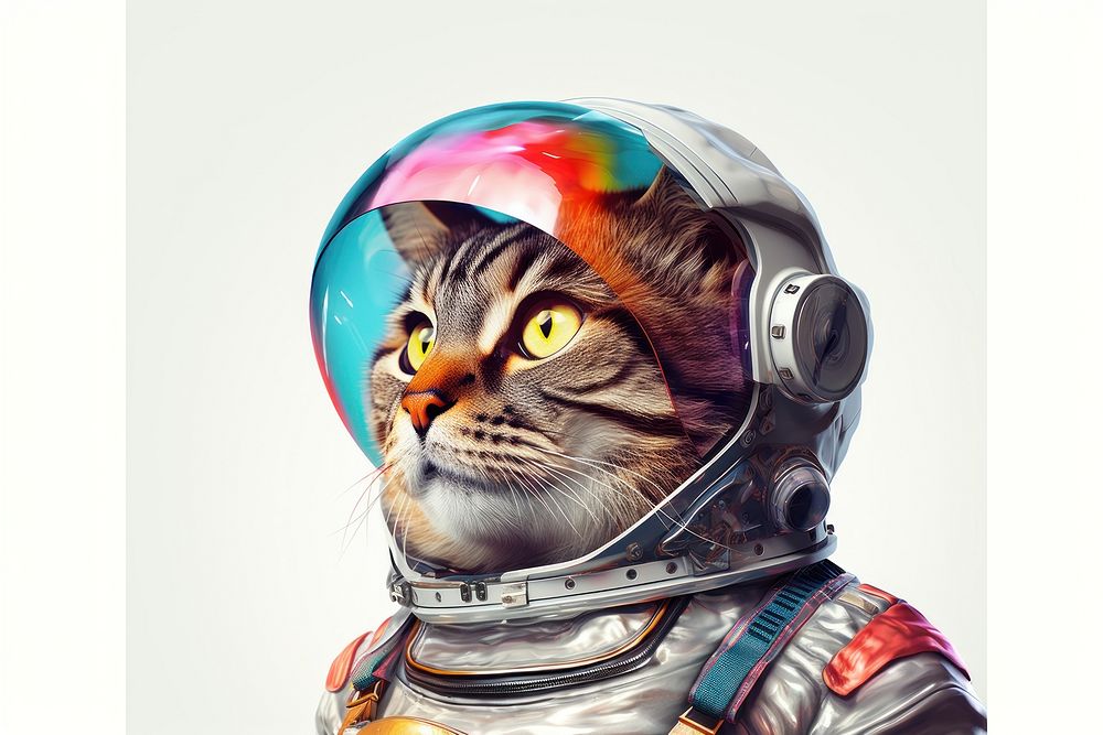 Cat Astronaut astronaut animal mammal. AI generated Image by rawpixel.