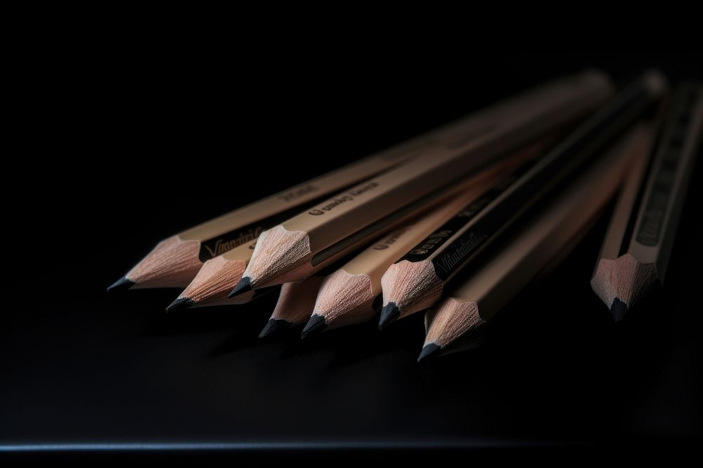 Vintage desk pencil chopsticks darkness. AI generated Image by rawpixel.