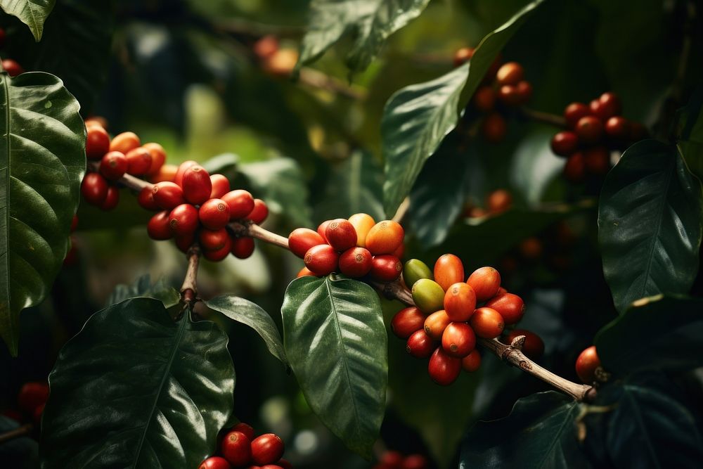 Coffee fruit outdoors nature plant. AI generated Image by rawpixel.