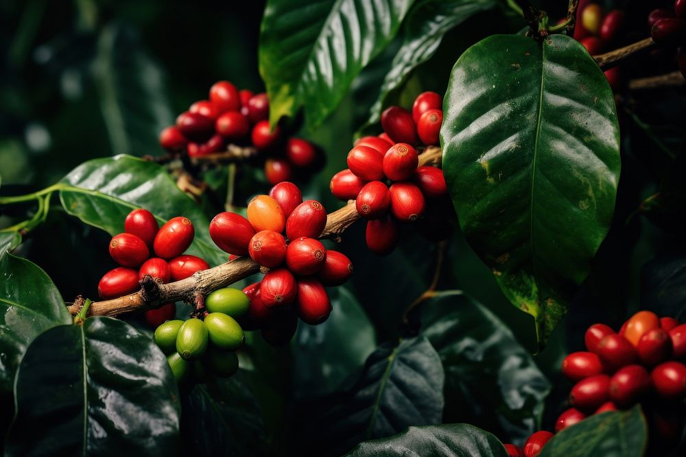 Coffee fruit outdoors plant food. 