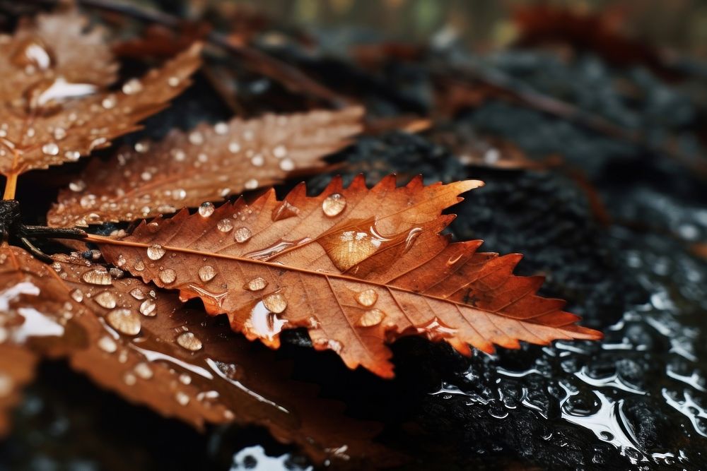Wet leaf forest plant tree. AI generated Image by rawpixel.