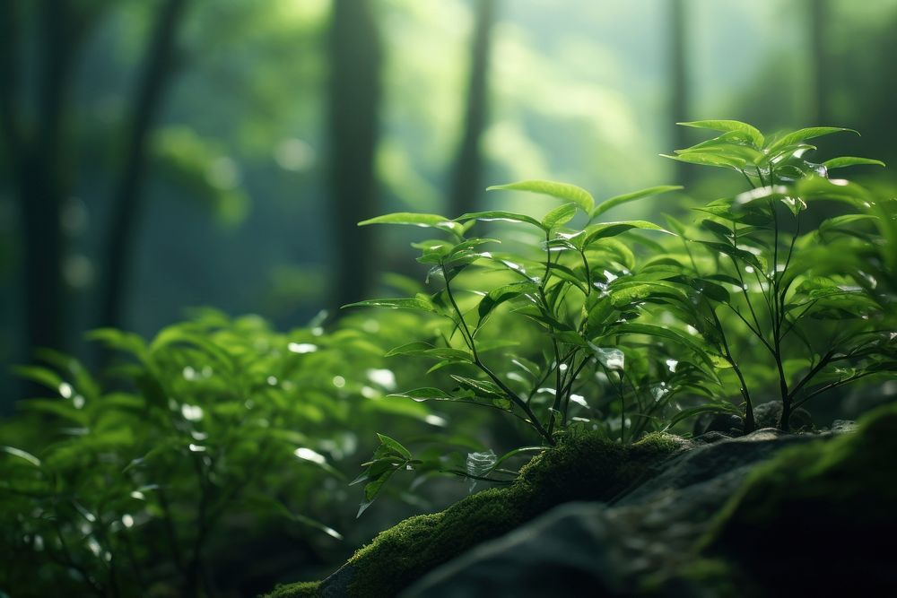 Tea leaf forest vegetation outdoors. AI generated Image by rawpixel.