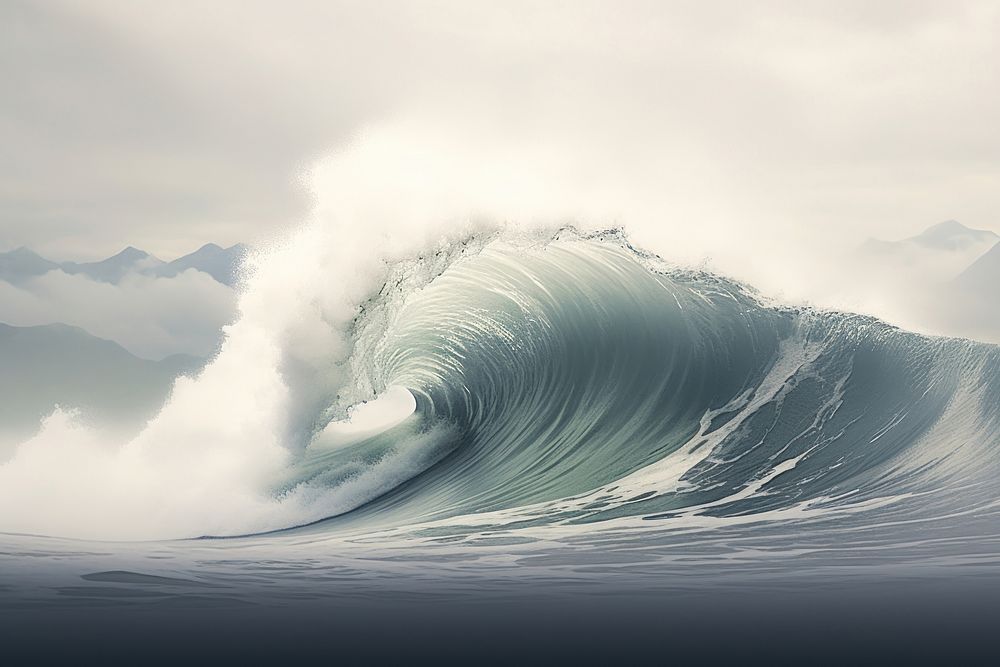 Wave nature outdoors tsunami. AI generated Image by rawpixel.
