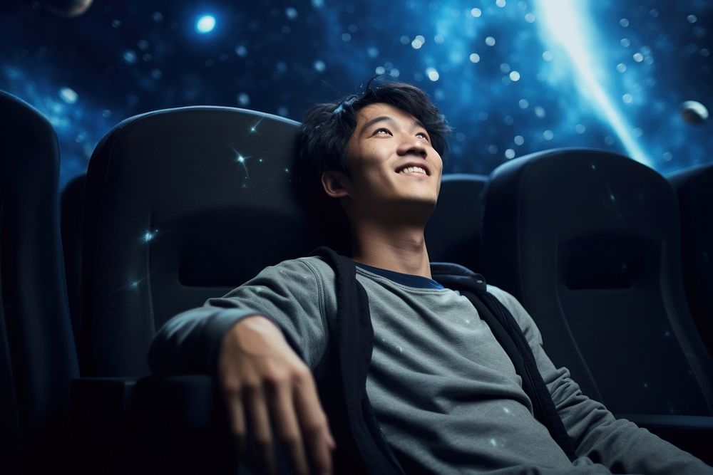Planetarium relaxation astronomy happiness. AI generated Image by rawpixel.