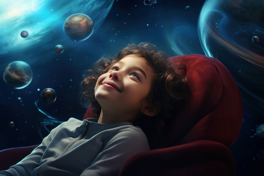 Planetarium astronomy universe portrait. AI generated Image by rawpixel.