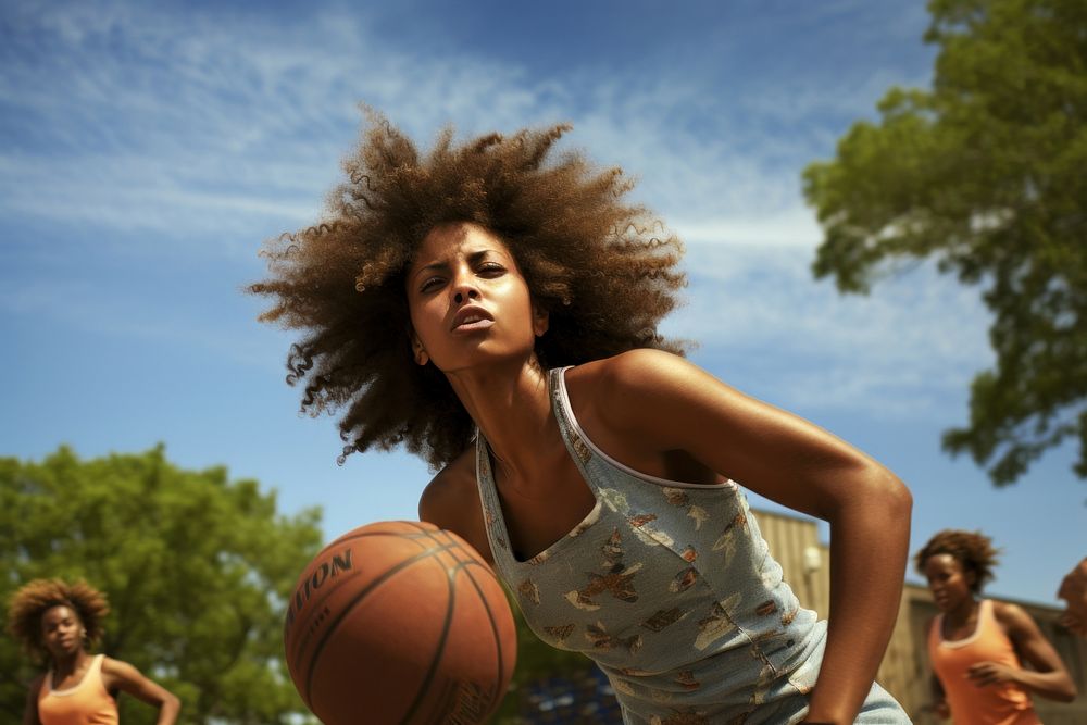 African American female basketball player sports adult exercising. AI generated Image by rawpixel.
