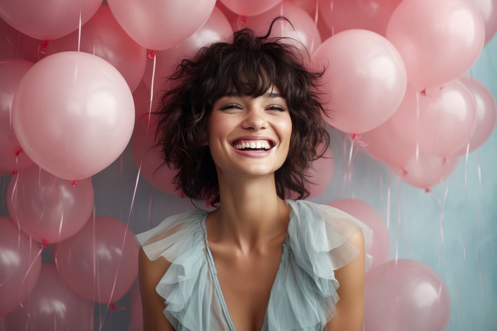 Bachelorette party laughing balloon smile. AI generated Image by rawpixel.