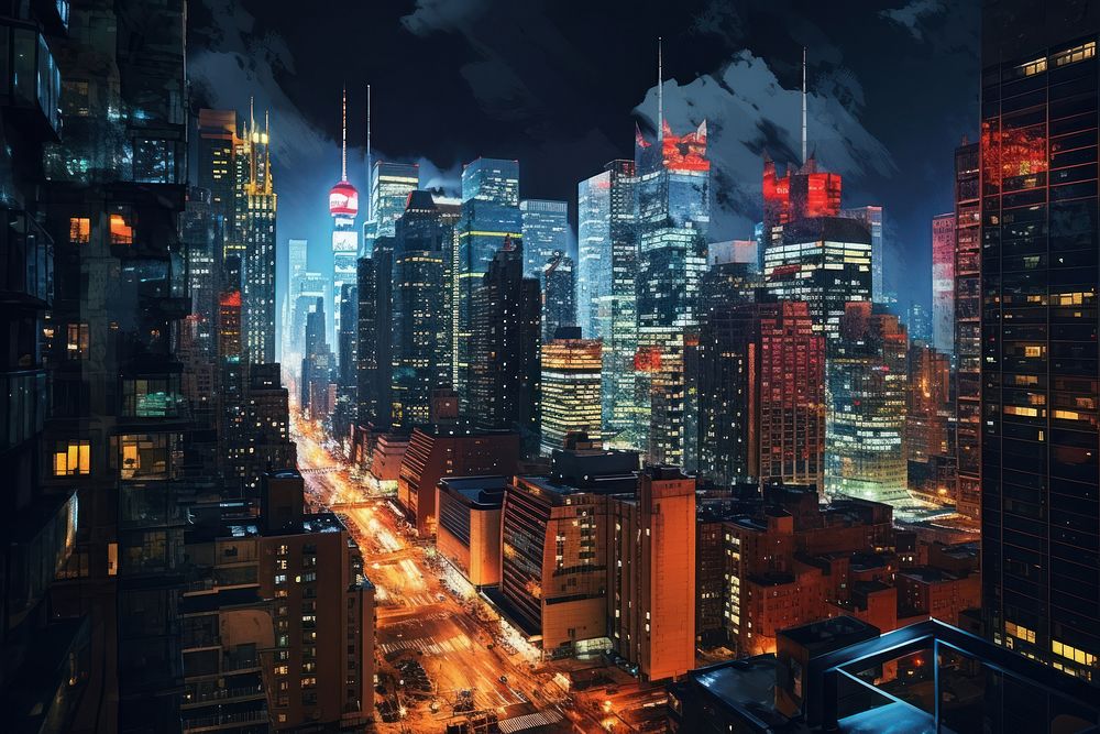 City view architecture metropolis cityscape. AI generated Image by rawpixel.