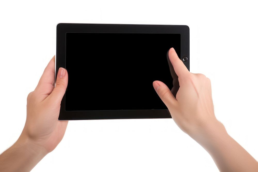 Tablet computer holding hand. AI generated Image by rawpixel.