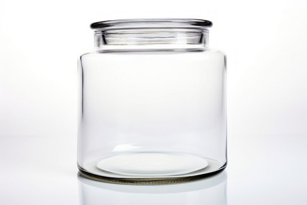 Glass jar bottle vase white background. AI generated Image by rawpixel.