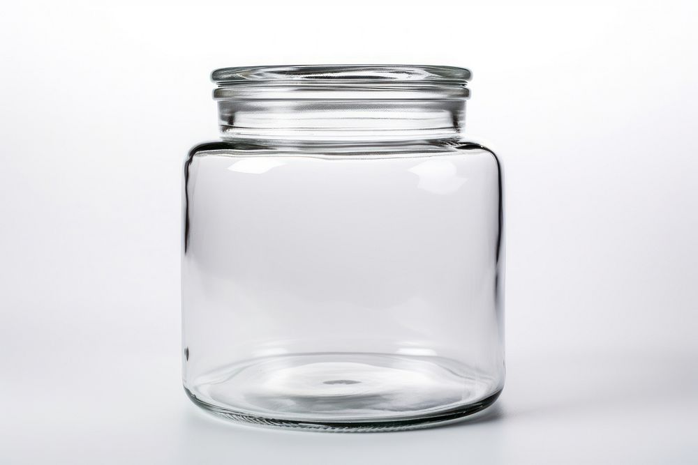 Glass jar white background transparent drinkware. AI generated Image by rawpixel.
