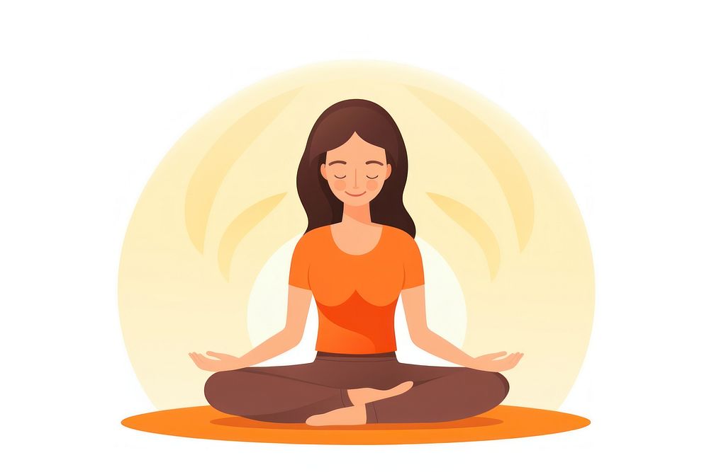 Woman doing yoga cartoon sports adult. AI generated Image by rawpixel.