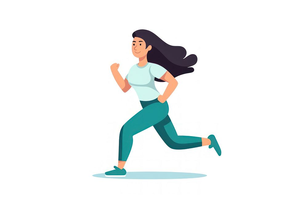 Woman running cartoon adult determination. AI generated Image by rawpixel.