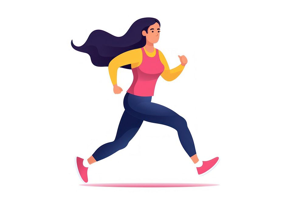 Woman running jogging cartoon adult. AI generated Image by rawpixel.