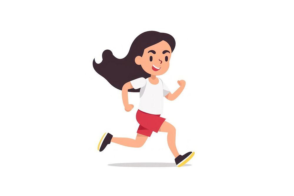 Woman running cartoon shorts competition. AI generated Image by rawpixel.