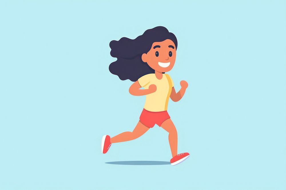 Woman running cartoon jogging determination. AI generated Image by rawpixel.