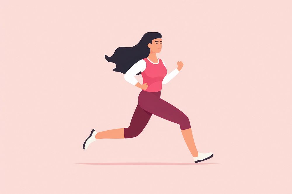 Woman running footwear jogging cartoon. AI generated Image by rawpixel.
