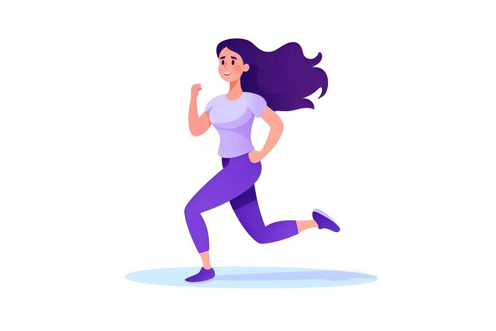Woman running jogging cartoon adult. AI generated Image by rawpixel.