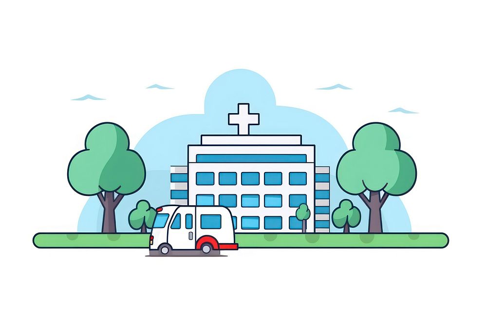 Hospital car vehicle cartoon. AI generated Image by rawpixel.