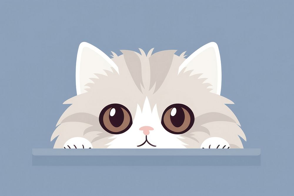 Persian cat cartoon animal mammal. AI generated Image by rawpixel.