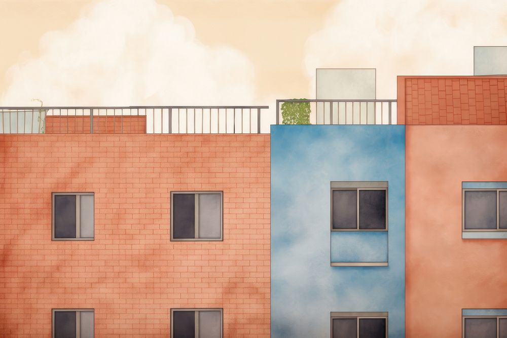 Modern minimal apartment architecture building wall. AI generated Image by rawpixel.