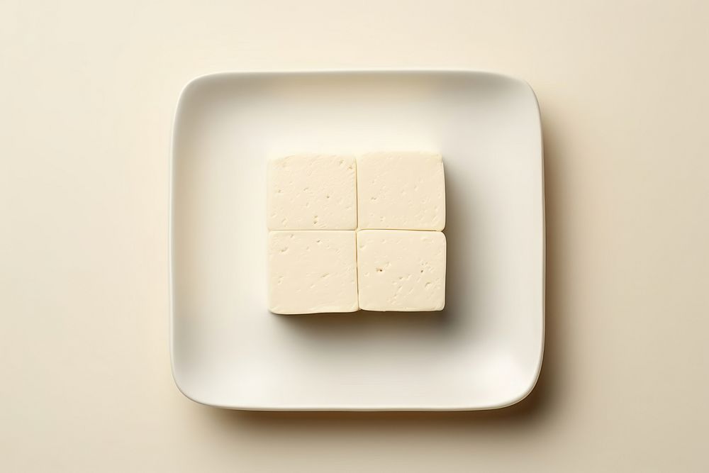 Chinese tofu plate food simplicity. AI generated Image by rawpixel.