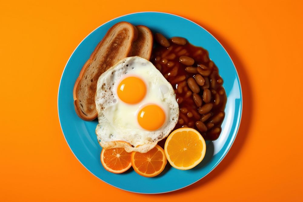 English breakfast plate food egg. AI generated Image by rawpixel.