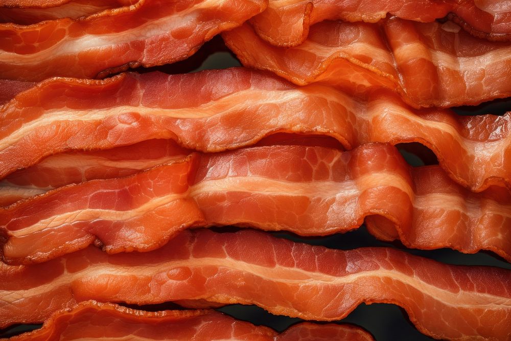 Thick bacon backgrounds pork meat. AI generated Image by rawpixel.