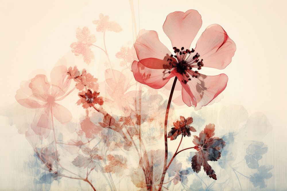 Flower art painting graphics. AI generated Image by rawpixel.