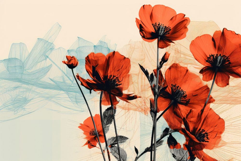 Flower art poppy petal. AI generated Image by rawpixel.
