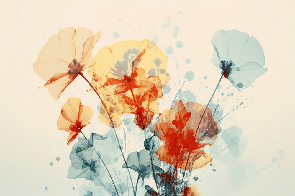 Flower painting outdoors graphics. AI generated Image by rawpixel.