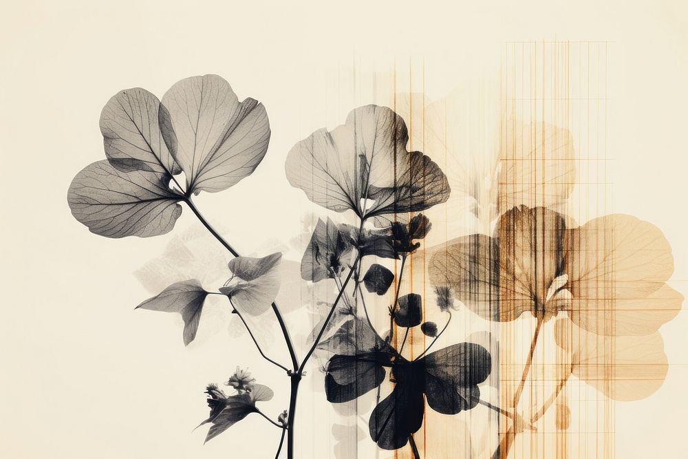 Plant graphics pattern drawing. AI generated Image by rawpixel.