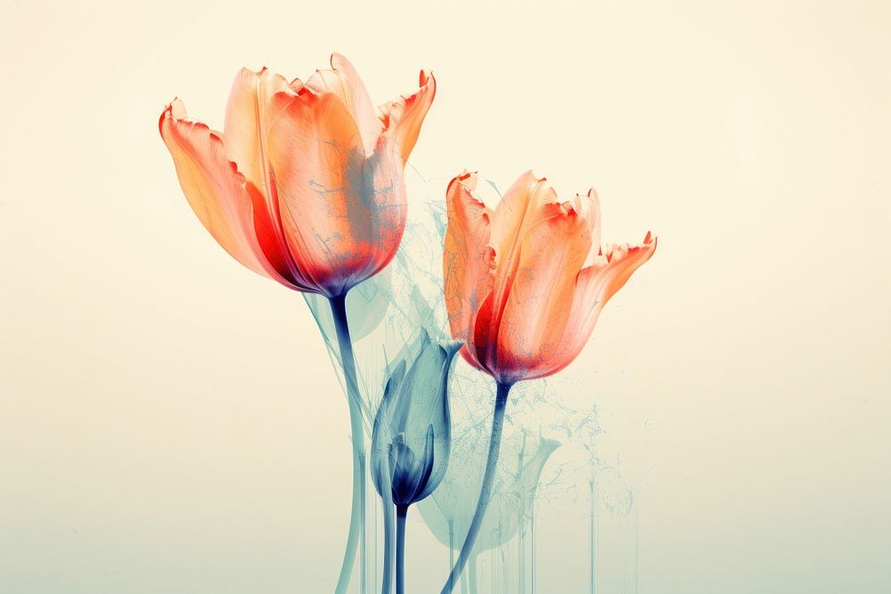 Tulip flower plant art. AI generated Image by rawpixel.