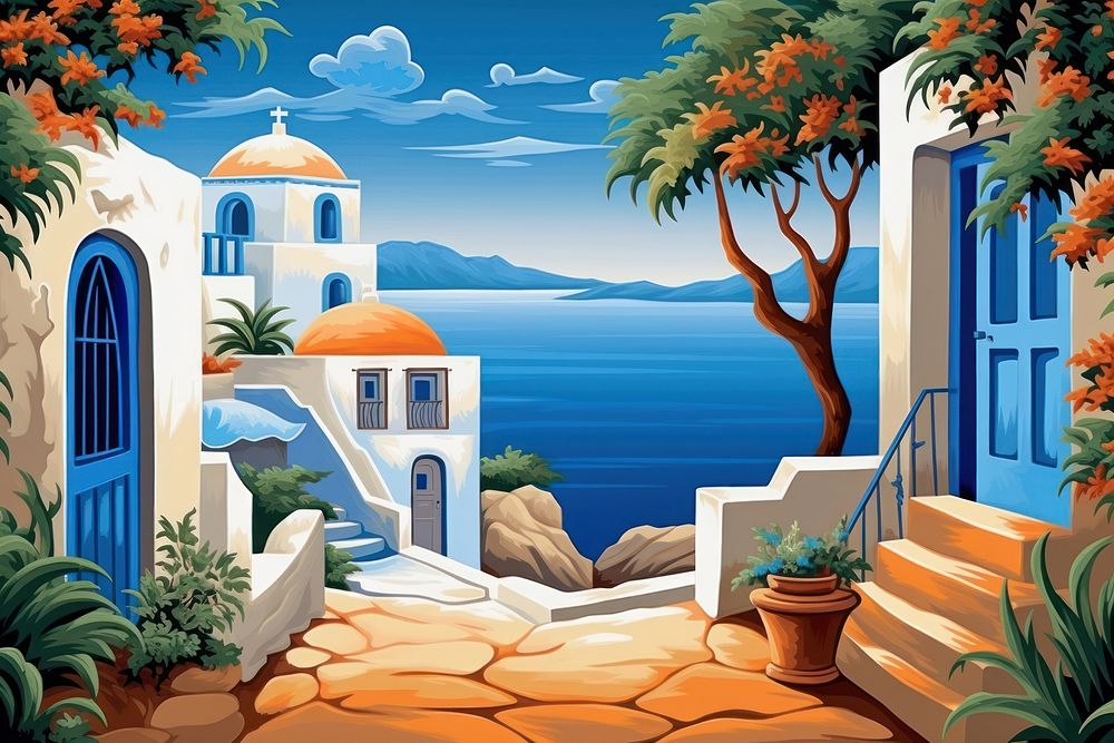 Greek style background architecture building outdoors. AI generated Image by rawpixel.