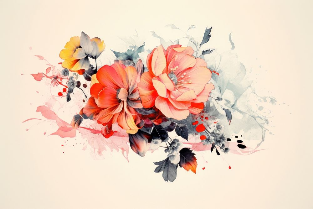 Floral art painting pattern. AI generated Image by rawpixel.