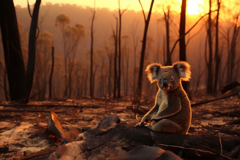 Koala bear nature wildlife outdoors. AI generated Image by rawpixel.